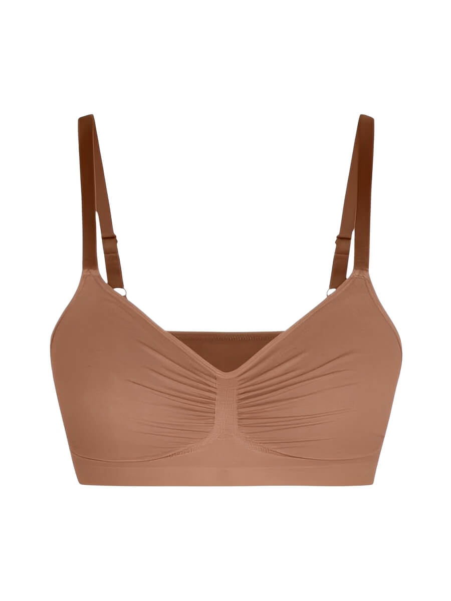 Ruched Breathable Wireless Bralette | Seamless Fit & Everyday Support - WearU