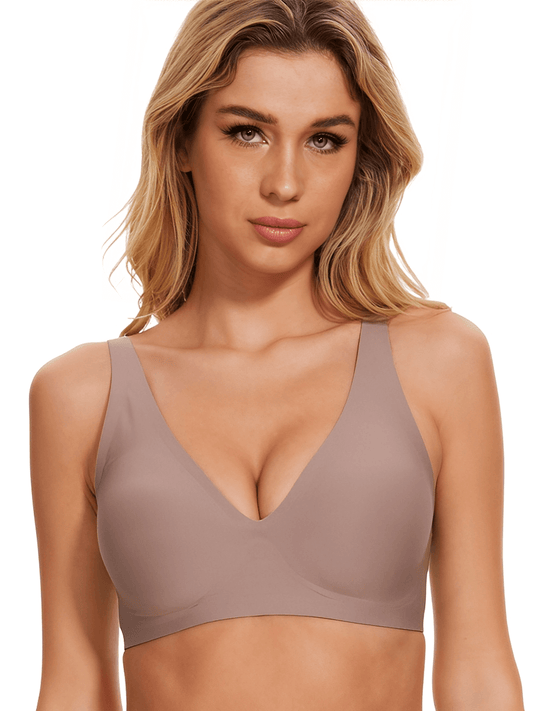 Seamless Deep V Wireless Bra | Sculpted Lift & Invisible Fit - WearU