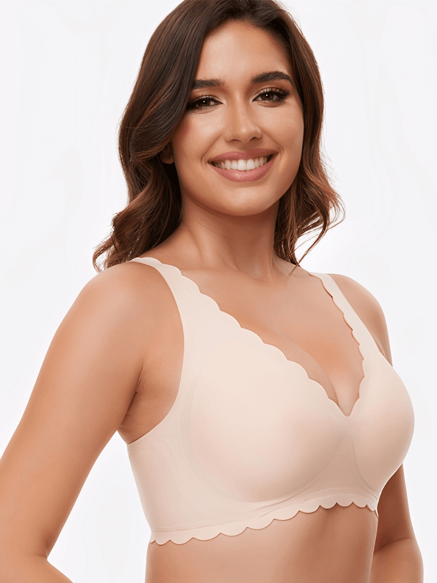 Scallop Seamless Wireless Bra | Gentle Lift All-Day Comfort - WearU