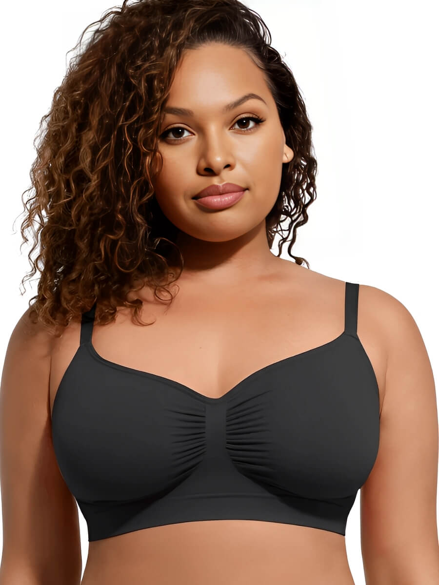 Ruched Breathable Wireless Bralette | Seamless Fit & Everyday Support - WearU