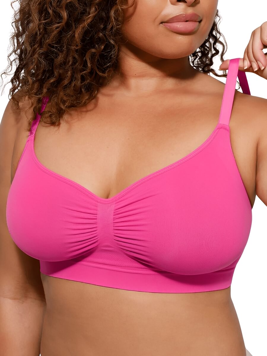 Ruched Breathable Wireless Bralette | Seamless Fit & Everyday Support - WearU