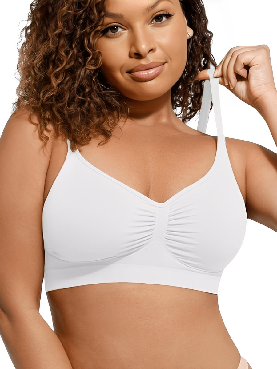 Ruched Breathable Wireless Bralette | Seamless Fit & Everyday Support - WearU