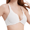 Lace Trim Front Closure Push-Up Bra | Plunge Neckline & Racerback Fit