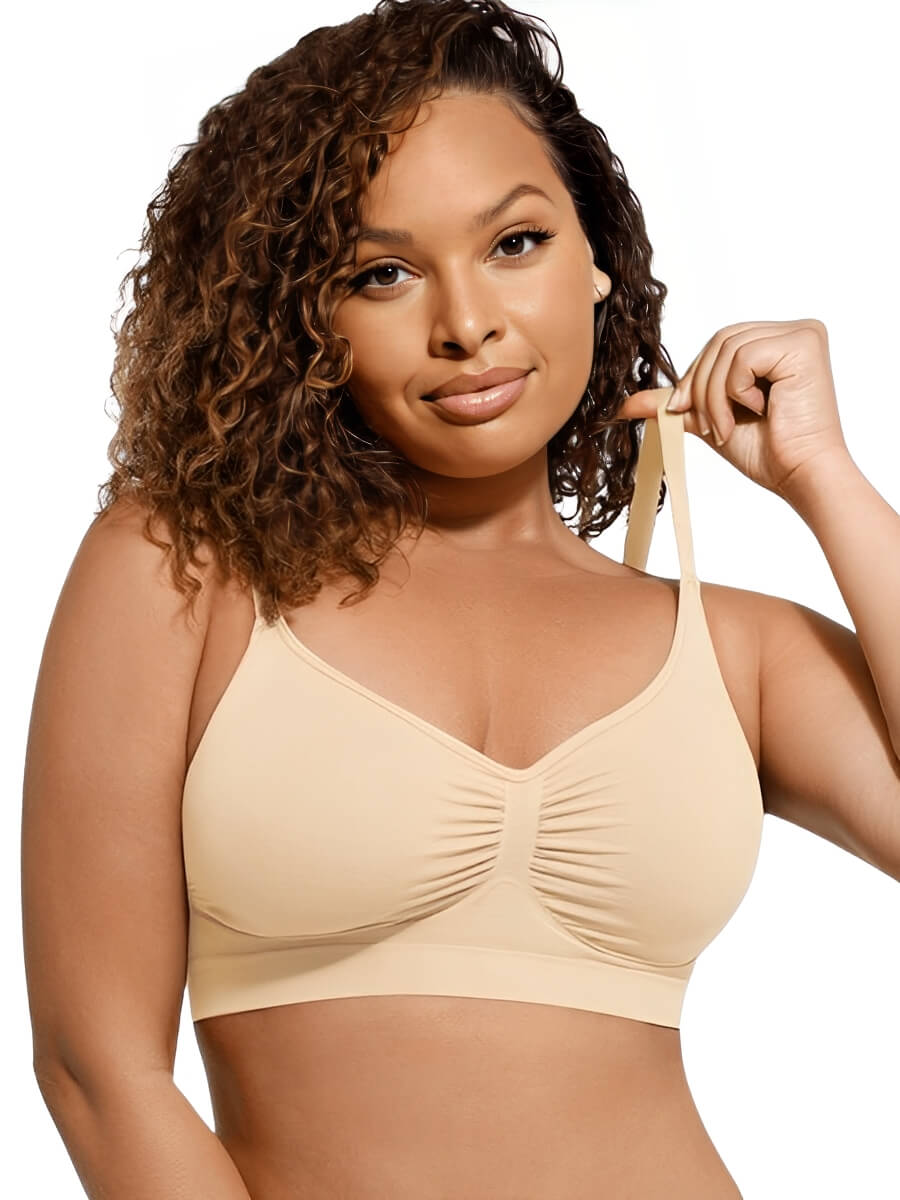 Ruched Breathable Wireless Bralette | Seamless Fit & Everyday Support - WearU