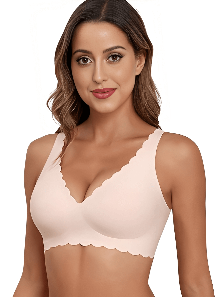 Scallop Seamless Wireless Bra | Gentle Lift All-Day Comfort - WearU