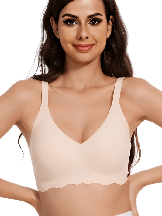 Seamless V-Neck Wireless Bra | Light Lift & Everyday Comfort
